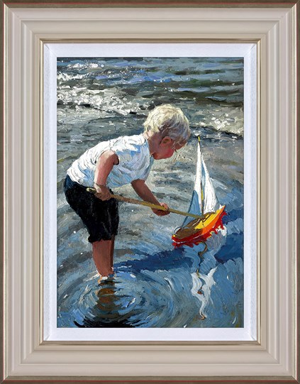 White Sails by Sherree Valentine Daines - Framed Canvas on Board